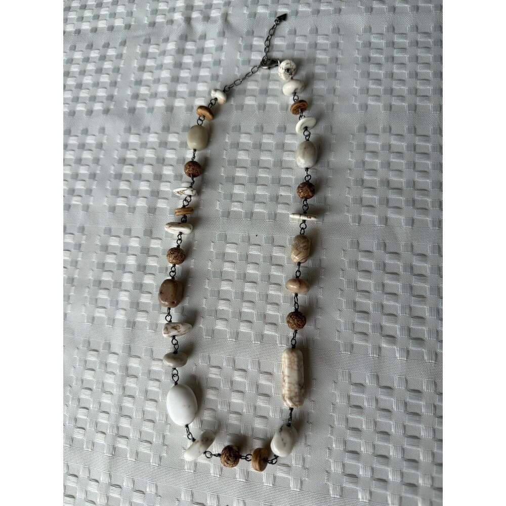 Vintage Silpada Necklace Gemstone African Opal 925 Sterling Silver Beige 16"